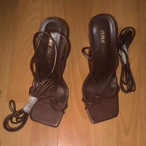 NWT Public Desire | Chocolate Strappy Heels